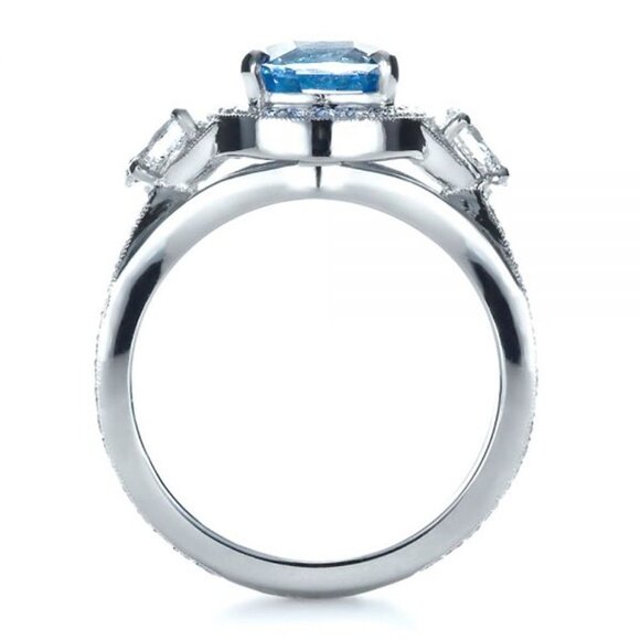 🔥 925 Silver Plated Blue Exquisite, Noble Cross Ring, FB16FA1051 - Picture 7 of 7